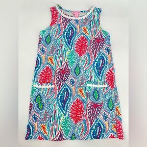 Lilly Pulitzer Girls Let Minnow Cotton Shift Dress Size M 6-7